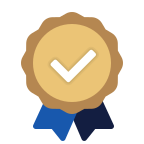 Icon of badge with checkmark