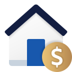 Icon of house with dollar symbol